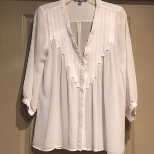 White sheer blouse